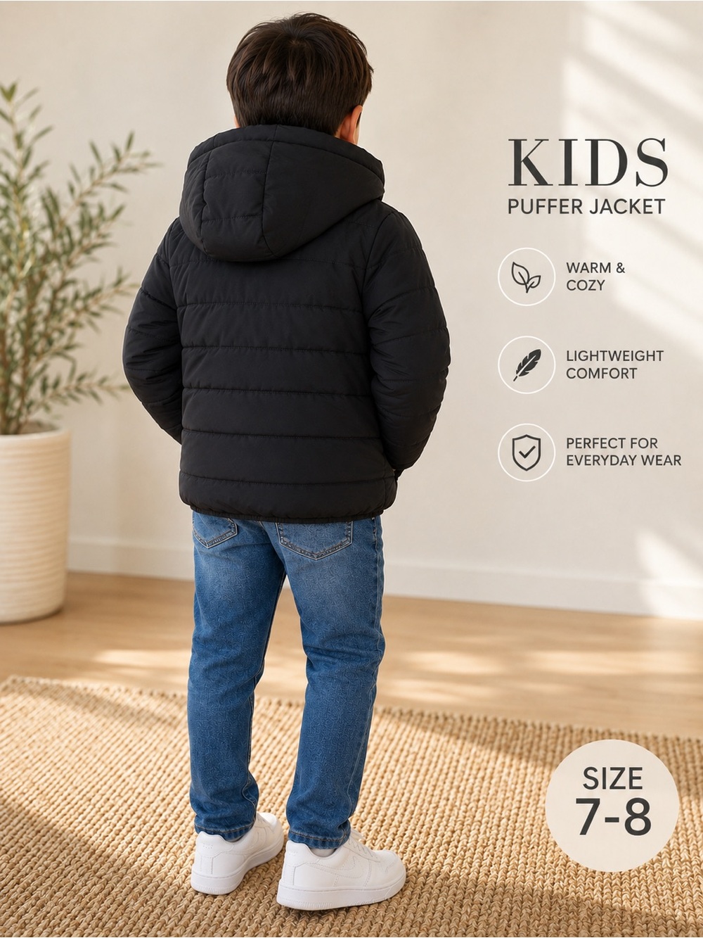 Abercrombie Kids Black Puffer Jacket